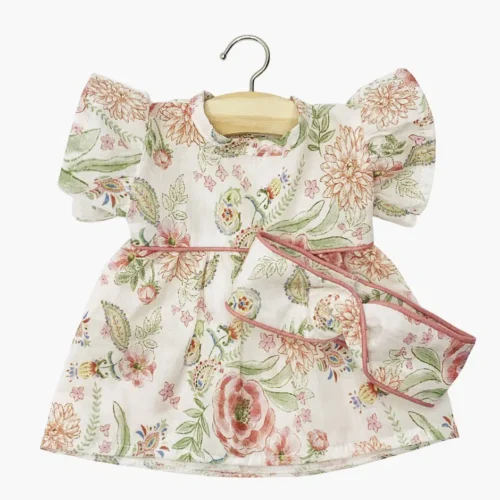 Minikane Vestido Daisy y su diadema cruzada de algodón Lili-Rose con ribete