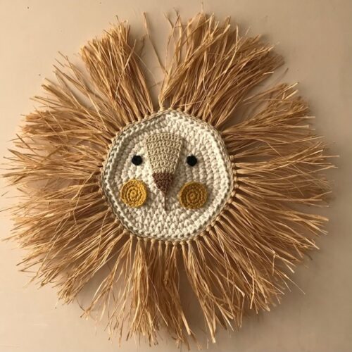Small Crochet Lion/Rafia Mustard Ila y Ela