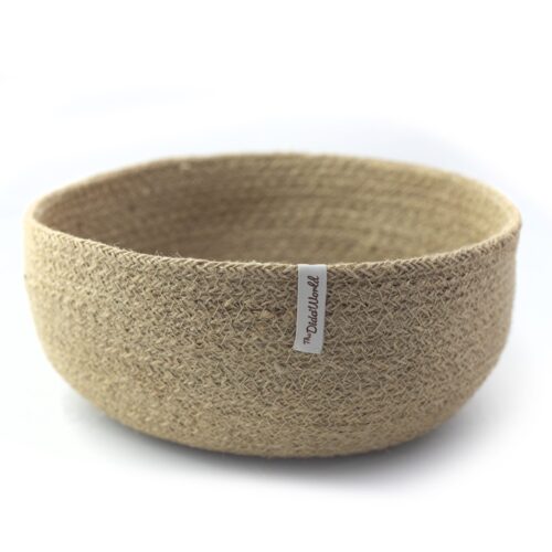 Cesta Redonda de Yute Natural Grande - Vacía