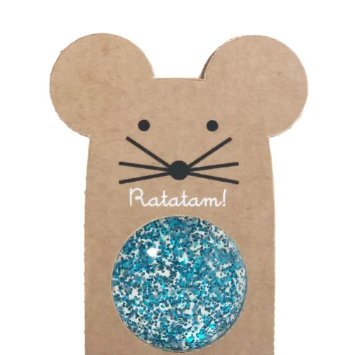 Blue Glitter Mouse Bouncy Ball