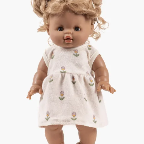 Minikane Vestido de rizo sin mangas Faustine Flores suaves Emile & Ida