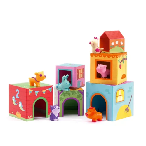 Topanifarm Cubos Apilables con Animales Djeco
