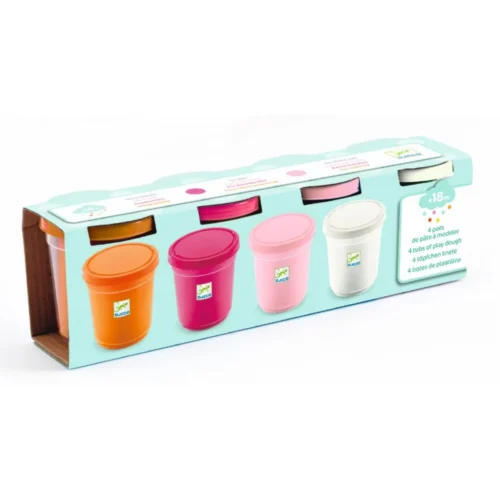 4 Botes de Plastilina Djeco Colores Pastel