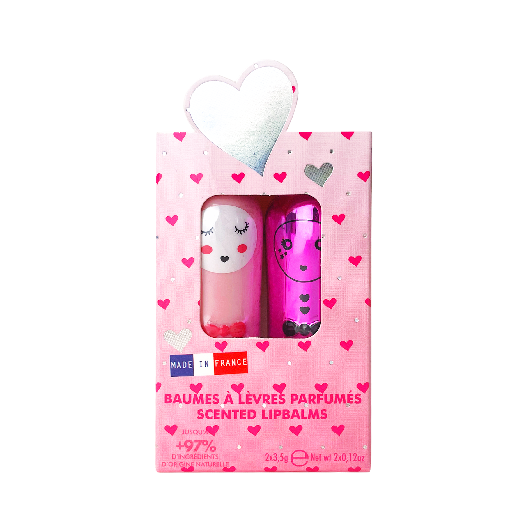 2 bálsamos labiales - AMOUR (fresa, milkshake) Set de 2 bálsamos labiales Amour - fresa y milkshake Inuwet