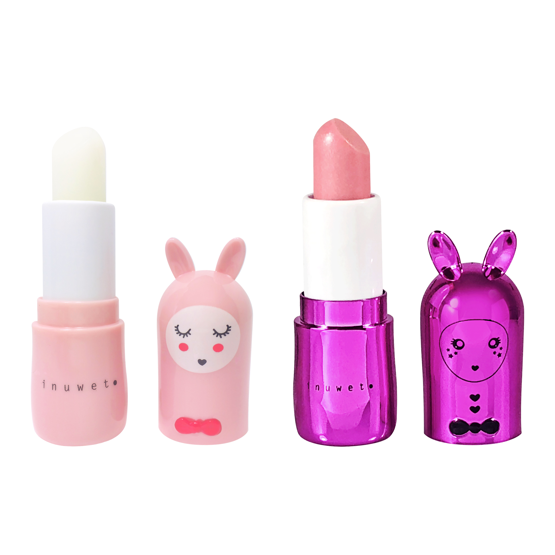 Set de 2 bálsamos labiales Amour - fresa y milkshake Inuwet