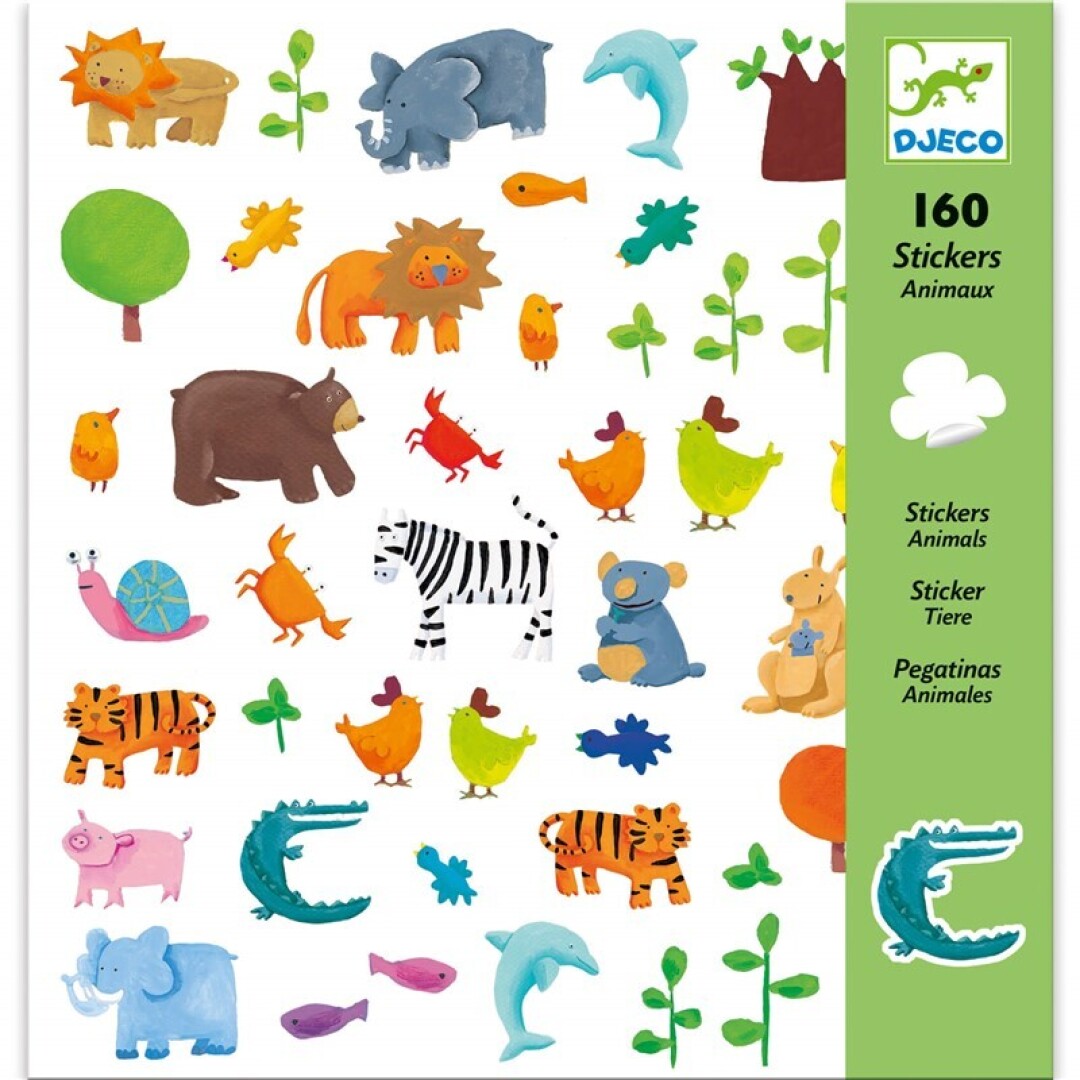 juego1 160 Pegatinas Animales Djeco