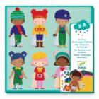 Collage vestidos de suavidad. Personajes para vestir con fieltro Djeco