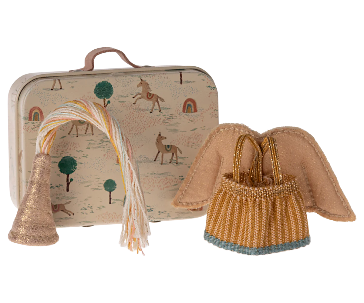 Ropa de hadas en maleta, Ratón hermana menor Ropa de hadas en maleta para Ratón hermana menor Maileg