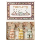 Trillizos Ratones bebés en caja de cerillas Maileg