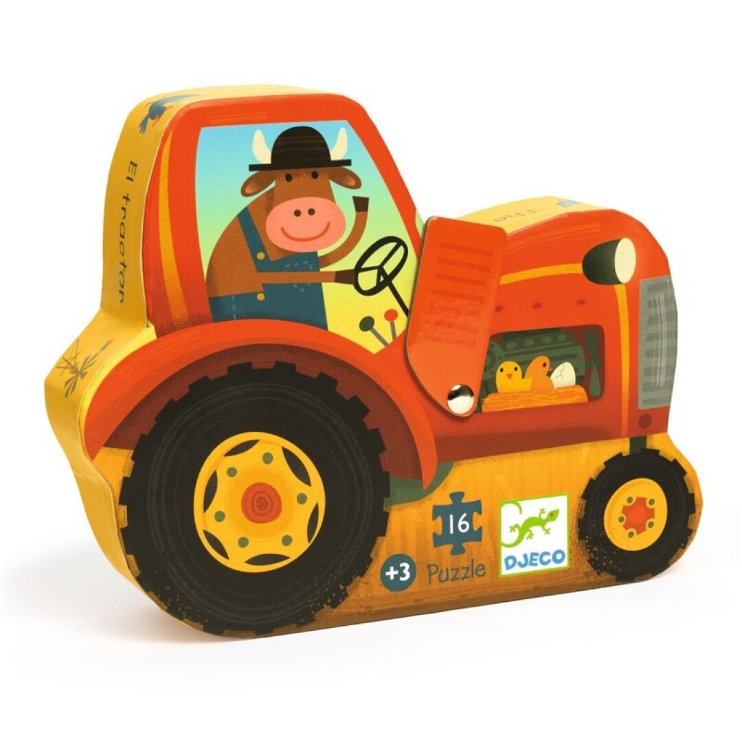 juego1 Puzzle Silueta el Tractor Djeco