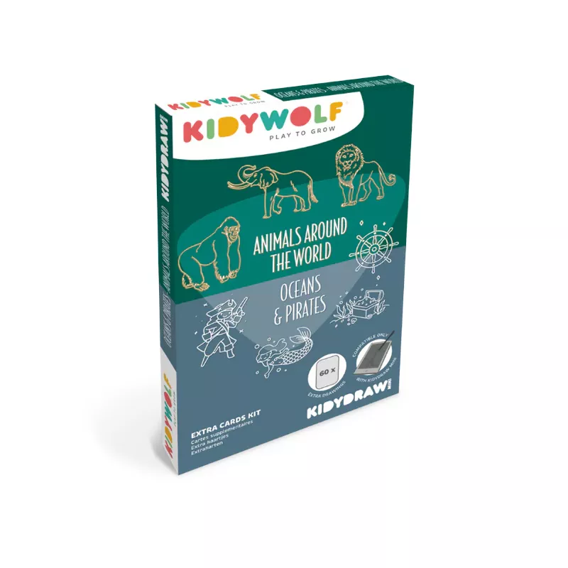 juego1 Plantillas Kidydraw Mini Animales del Mundo y Piratas Kidywolf