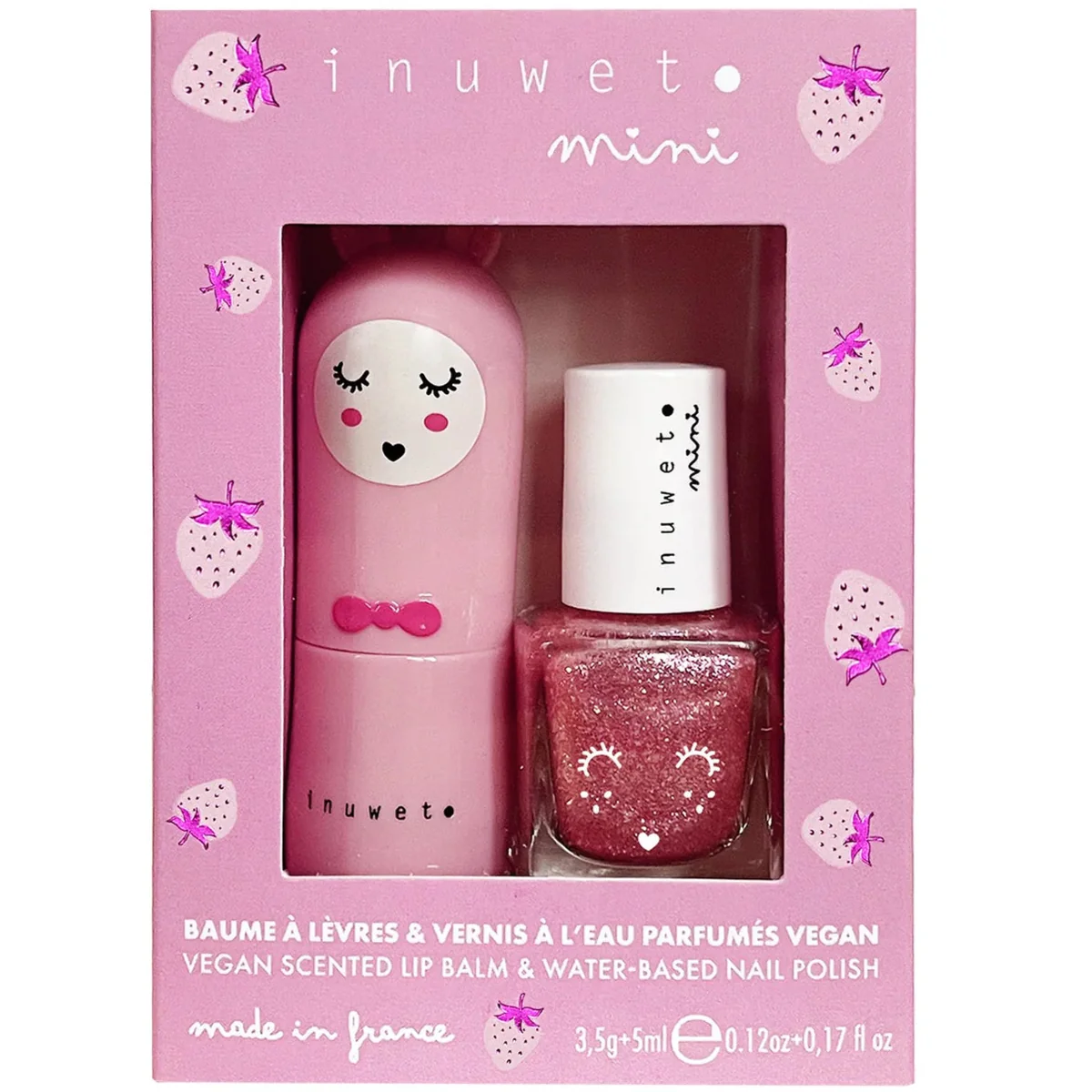 juego1 Set de Labial y Esmalte Fresa Inuwet