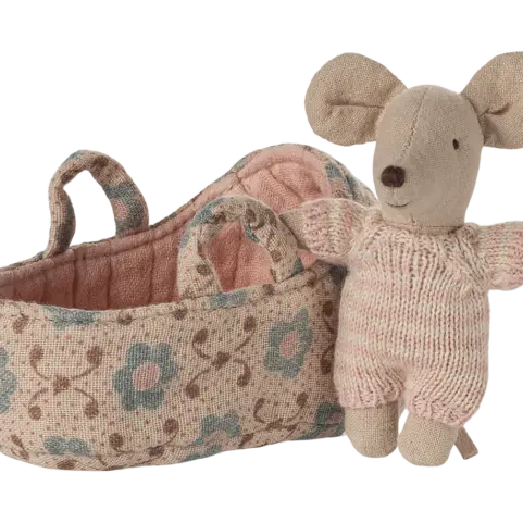 Bebe Raton en Capazo Rosa Maileg