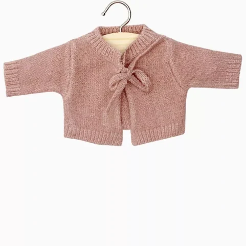 Cardigan Alix en tricot rose Minikane