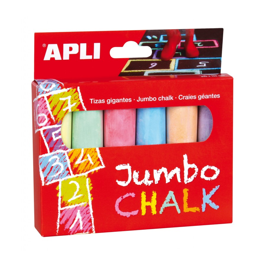 juego1 Tizas Redondas jumbo 6 colores Apli
