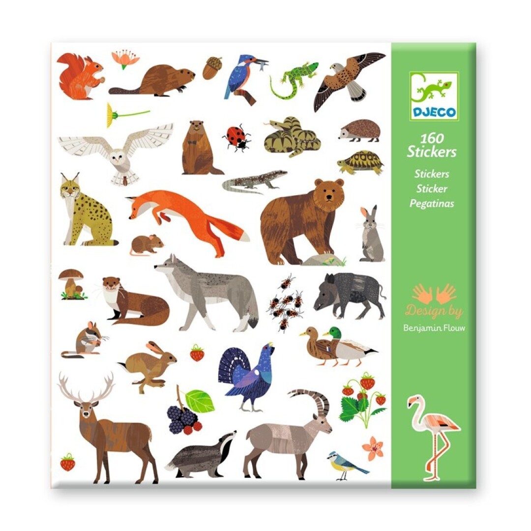 juego1 160 Pegatinas Fauna Djeco