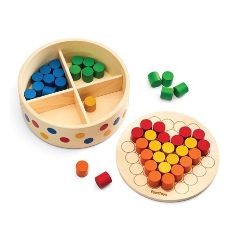 Caja Fichas con Patrones Montessori Pattern Peg Board Plantoys