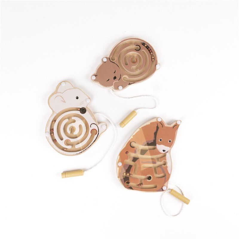 juego1 Mini Laberinto Magnético de Madera Animales del Bosque Egmont Toys