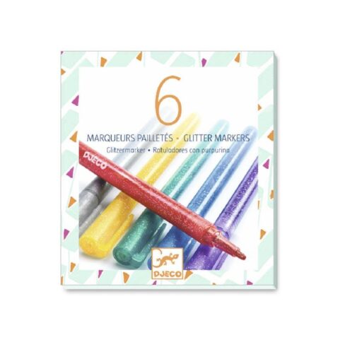 Colores 6 Rotuladores de Purpurina Djeco