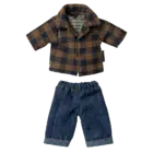 Pantalones y Camisa a Cuadros Marron Papa Raton Maileg