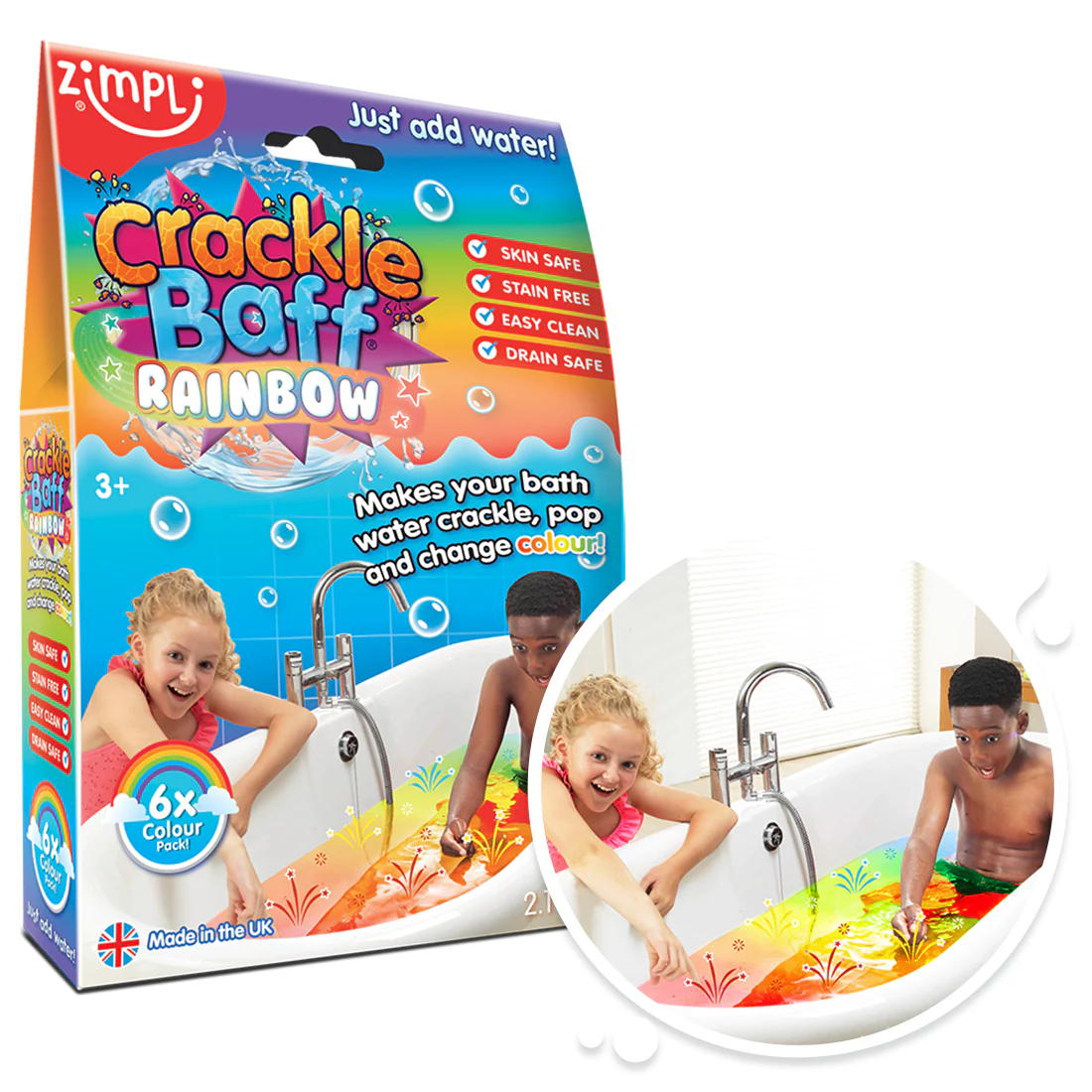 juego1 Crackle Baff Colours Rainbow 6 pack 36gr Zimpli