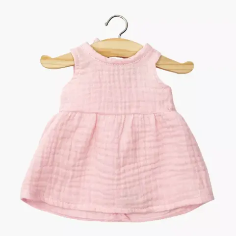 Minikane Vestido sin mangas Faustine en Gasa de Algodón color Fraise
