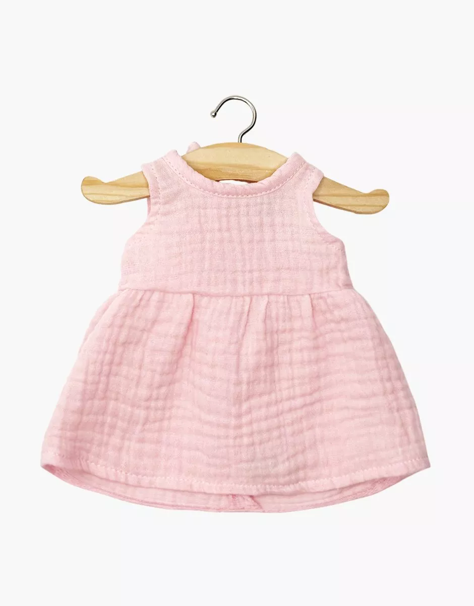 juego1 Minikane Vestido sin mangas Faustine en Gasa de Algodón color Fraise