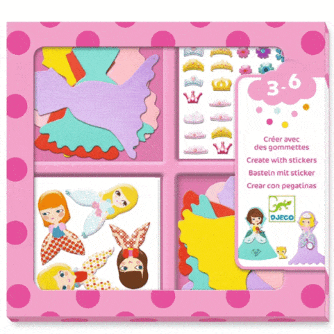 Crear con Pegatinas Me Gustan las Princesas Djeco