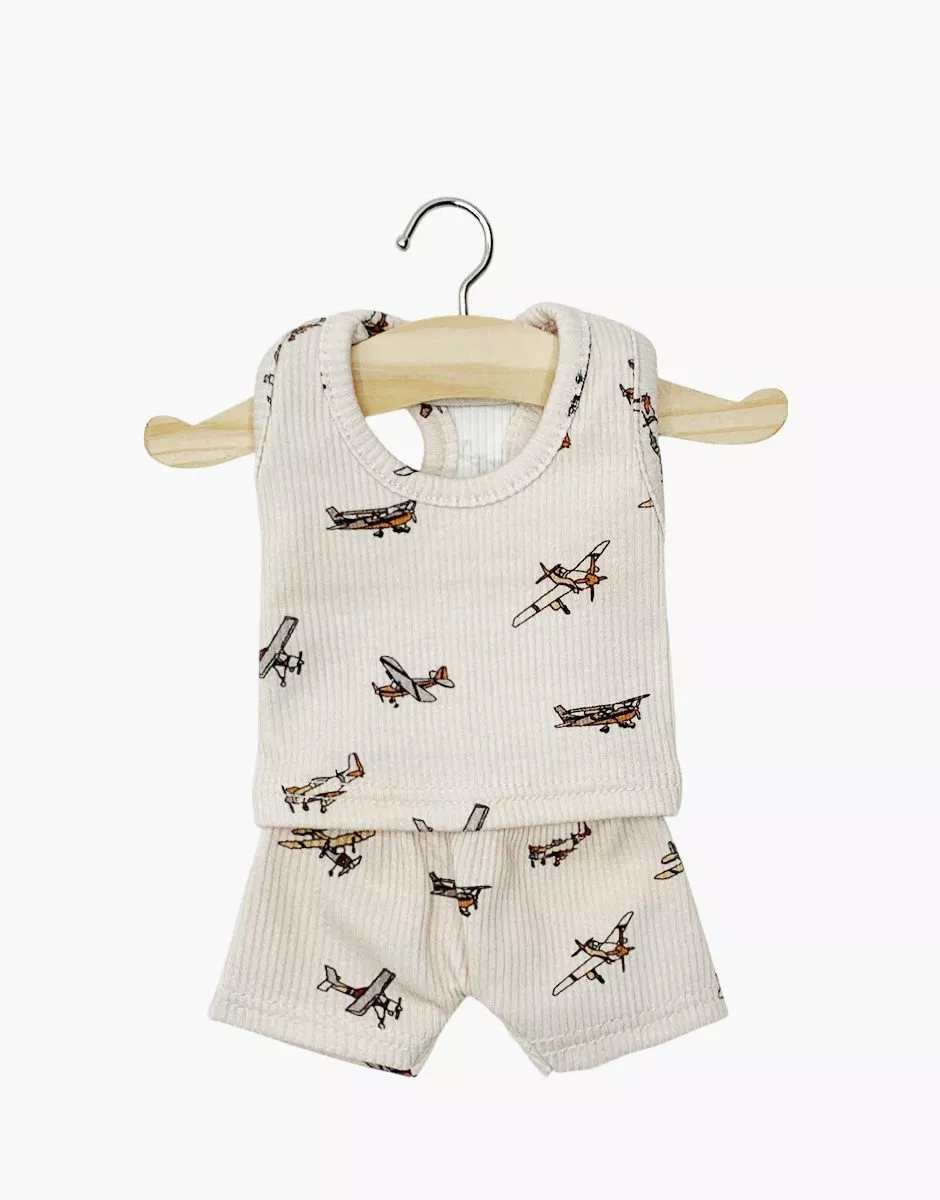 juego1 Minikane Conjunto Marcel en punto acanalado Petits avions