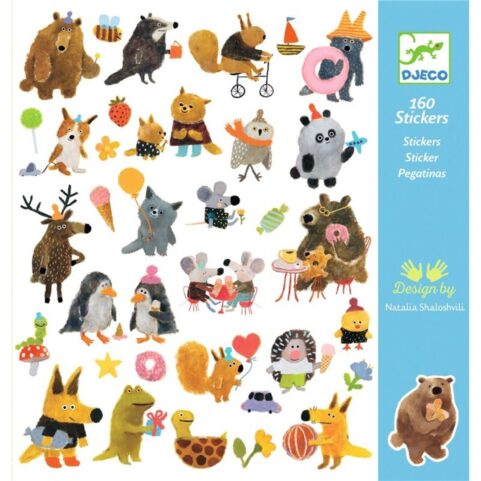 160 Pegatinas Amiguitos suaves y peludos Djeco