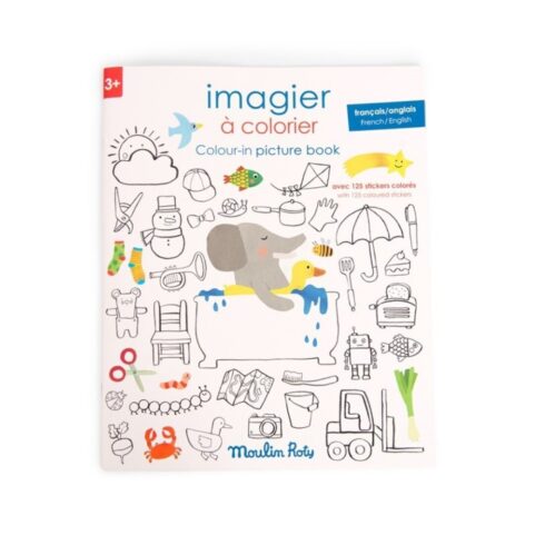 Cuaderno de pegatinas y para colorear Francés/Inglés Les Popipop