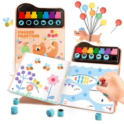 Libro Pinta con los Dedos y los Cuños Fingertip Forms Stamp Fun Jarmelo