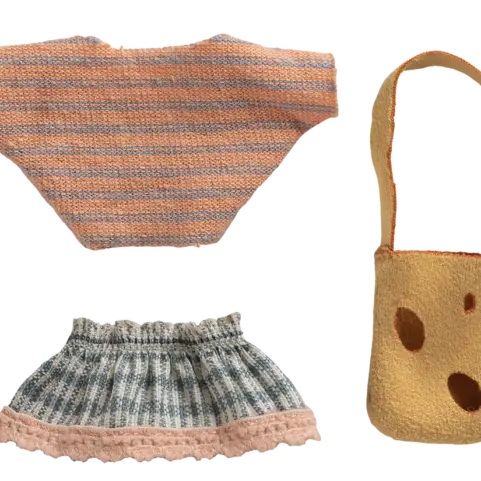 Ropa y Bolso Ratón Hermanita Pequeña Maileg