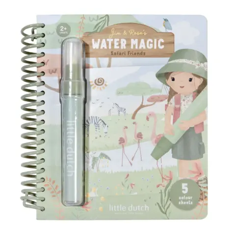 Water Magic Libro Magico de Colorear Safari Rosa Little Dutch