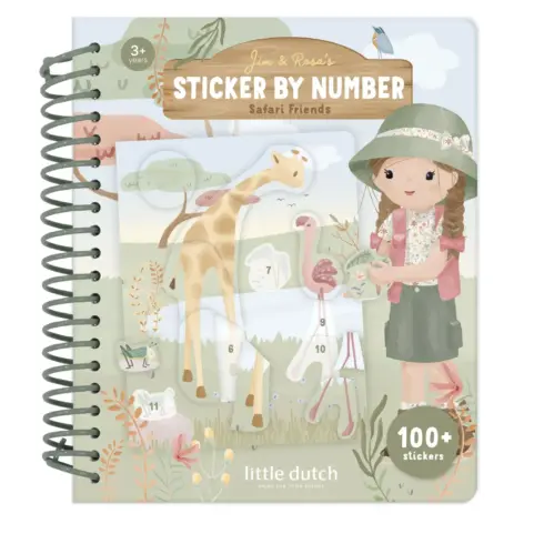 Libro Pegatinas por Números Safari Little Dutch