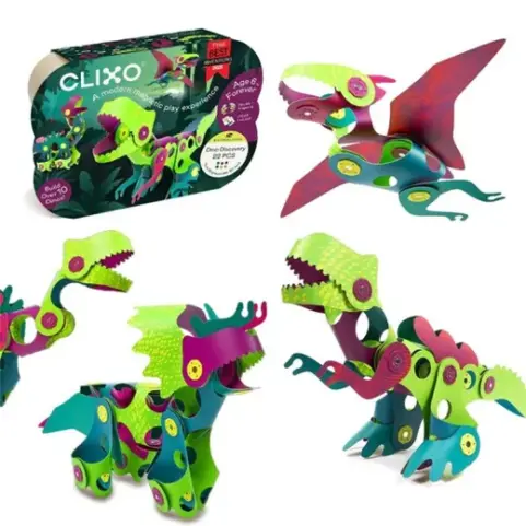 Dino Discovery Pack Clixo (22 piezas)