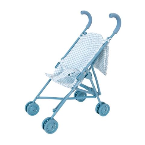 Sillita para Muñecas Plegable Vichy Azul Monnëka