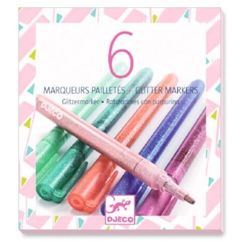 Colores 6 Rotuladores de Purpurina Pastel Djeco